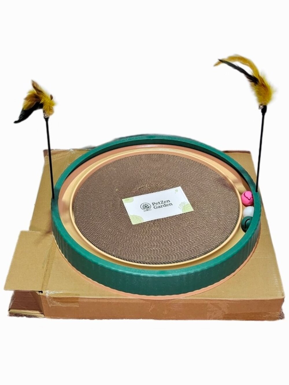 PetZen Garden NIB 3-in-1 Interactive 20-Inch Green Cat Scratcher Toy - Picture 5 of 6